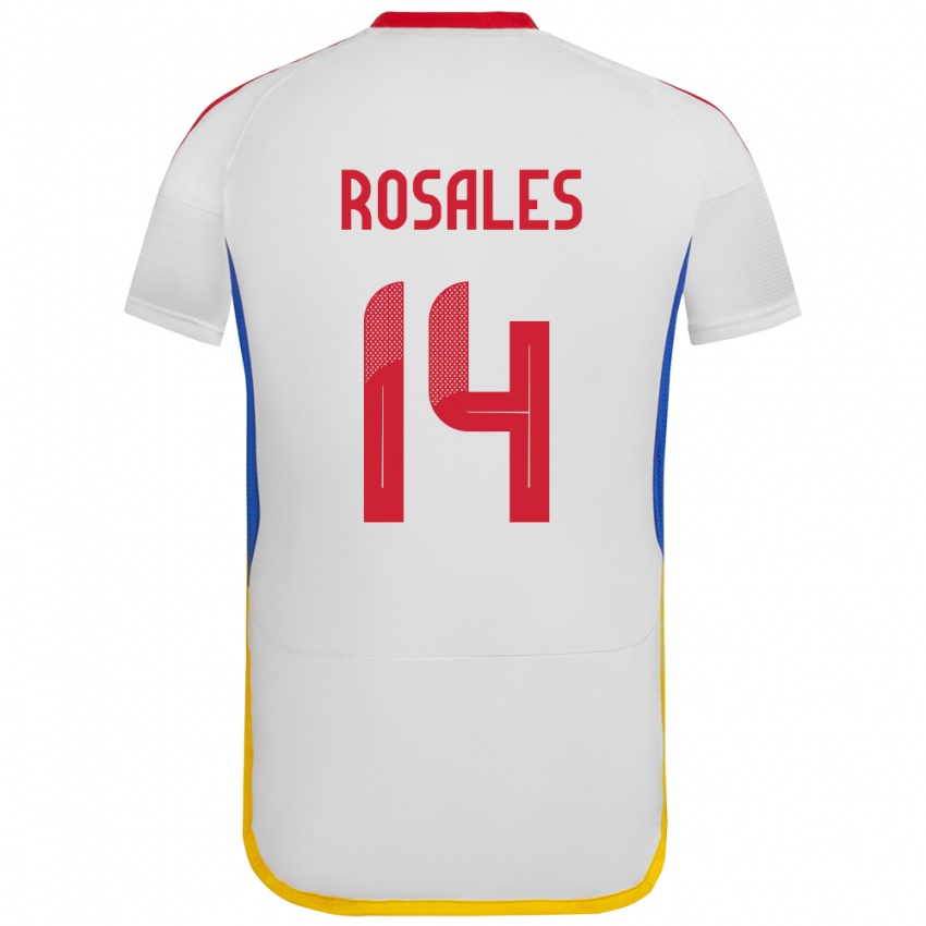 Kinder Venezuela Roberto Rosales #14 Weiß Auswärtstrikot Trikot 24-26 T-Shirt Österreich