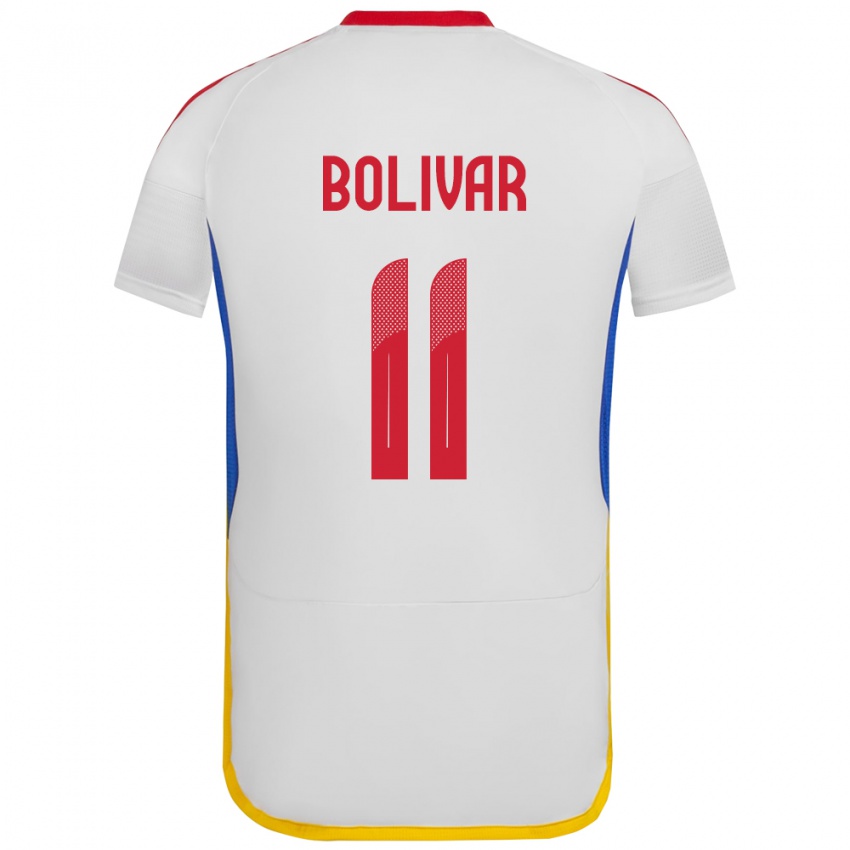 Kinder Venezuela Jovanny Bolívar #11 Weiß Auswärtstrikot Trikot 24-26 T-Shirt Österreich