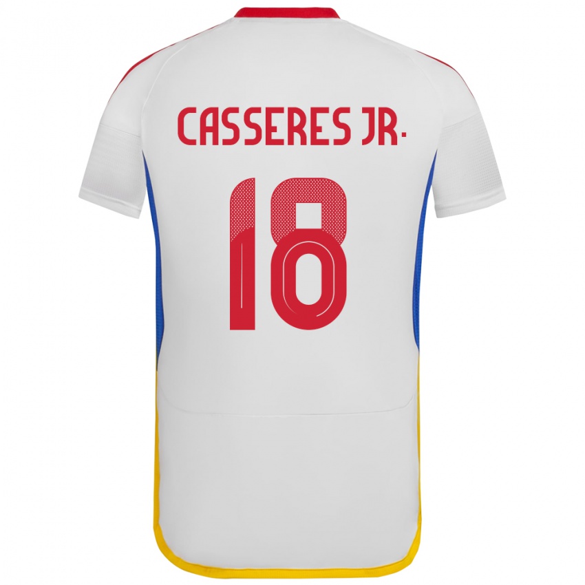 Kinder Venezuela Cristian Cásseres Jr. #18 Weiß Auswärtstrikot Trikot 24-26 T-Shirt Österreich