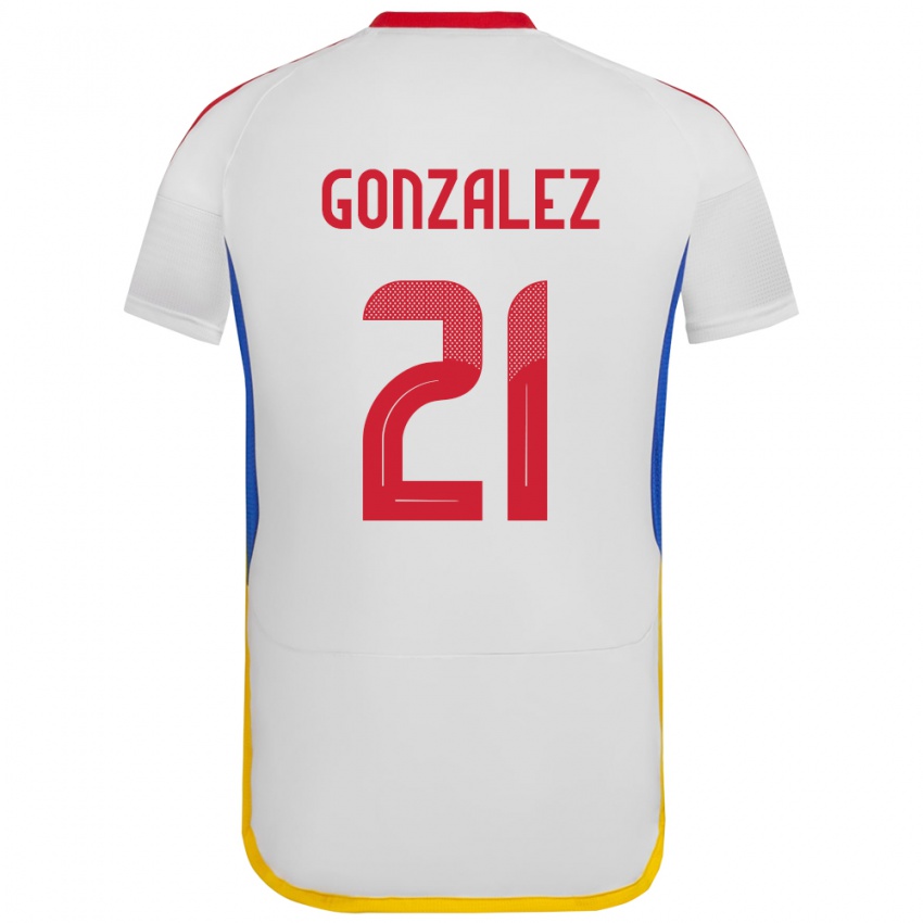 Kinder Venezuela Alexander González #21 Weiß Auswärtstrikot Trikot 24-26 T-Shirt Österreich