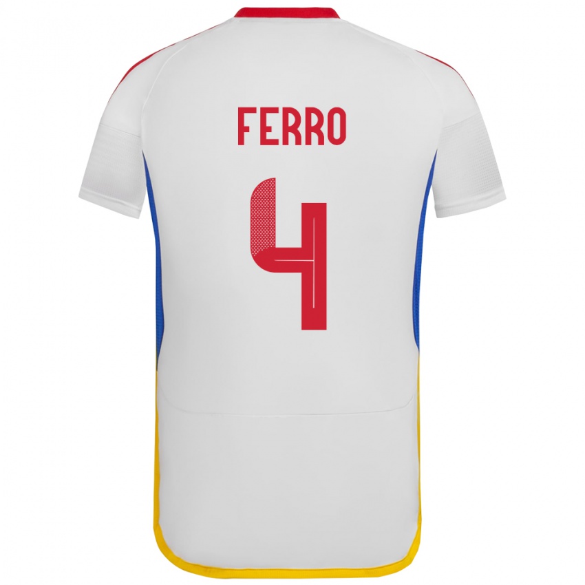 Kinder Venezuela Andrés Ferro #4 Weiß Auswärtstrikot Trikot 24-26 T-Shirt Österreich