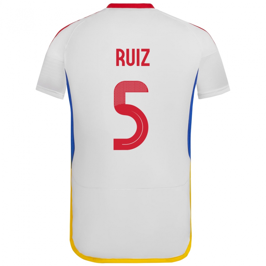 Kinder Venezuela Emerson Ruíz #5 Weiß Auswärtstrikot Trikot 24-26 T-Shirt Österreich