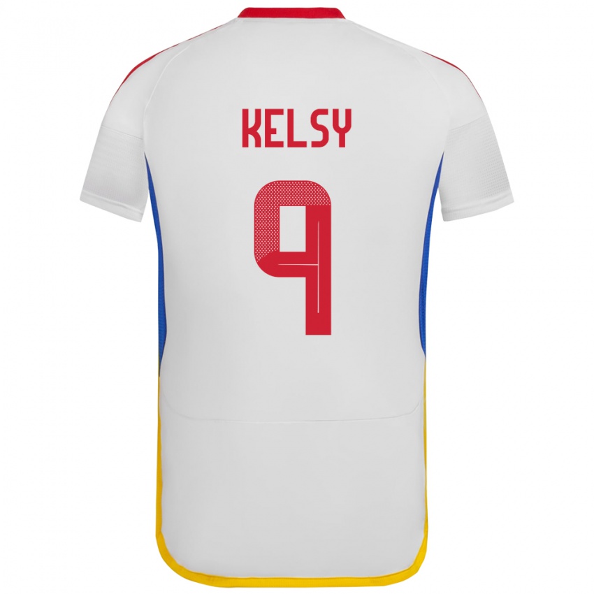 Kinder Venezuela Kevin Kelsy #9 Weiß Auswärtstrikot Trikot 24-26 T-Shirt Österreich