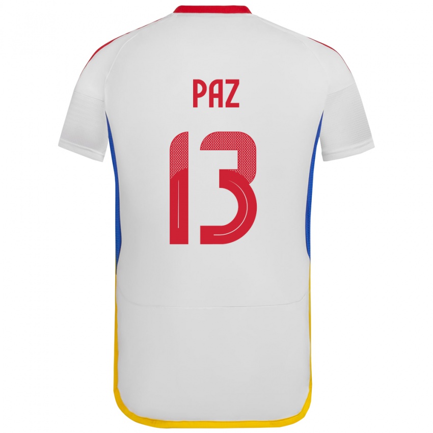 Kinder Venezuela Jesús Paz #13 Weiß Auswärtstrikot Trikot 24-26 T-Shirt Österreich