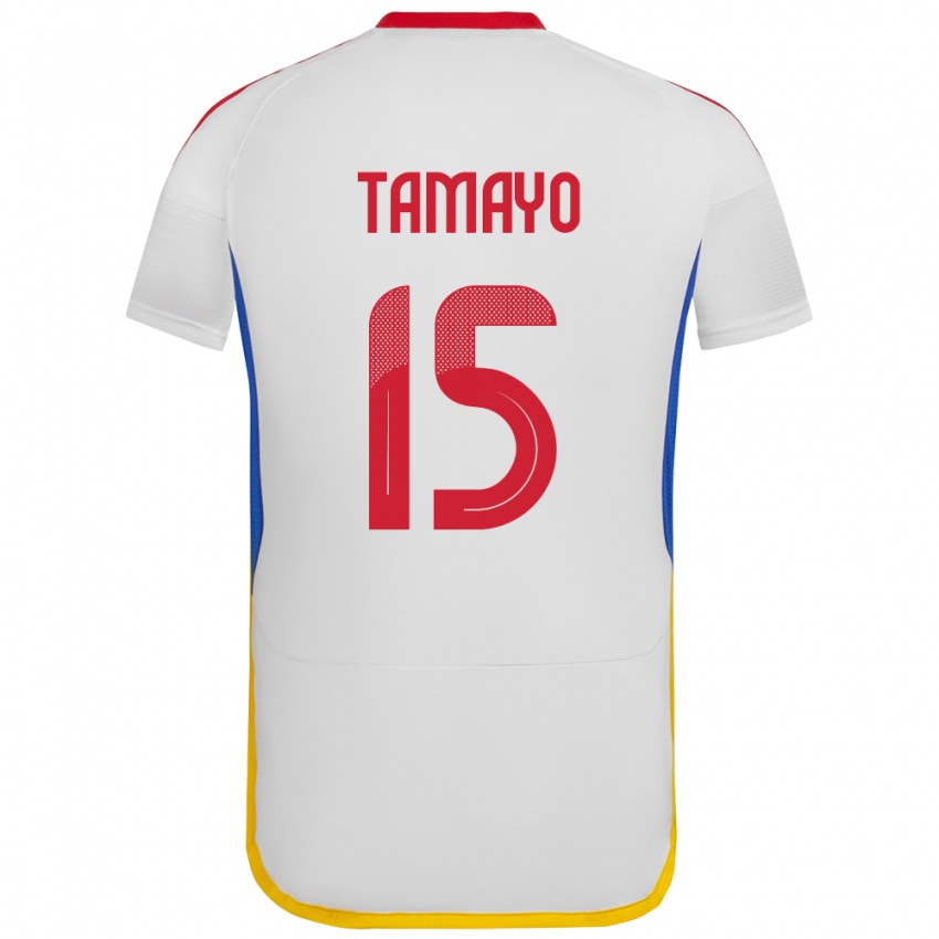 Kinder Venezuela Bianneider Tamayo #15 Weiß Auswärtstrikot Trikot 24-26 T-Shirt Österreich