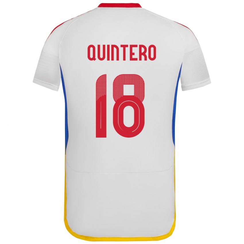 Kinder Venezuela Jesús Quintero #18 Weiß Auswärtstrikot Trikot 24-26 T-Shirt Österreich