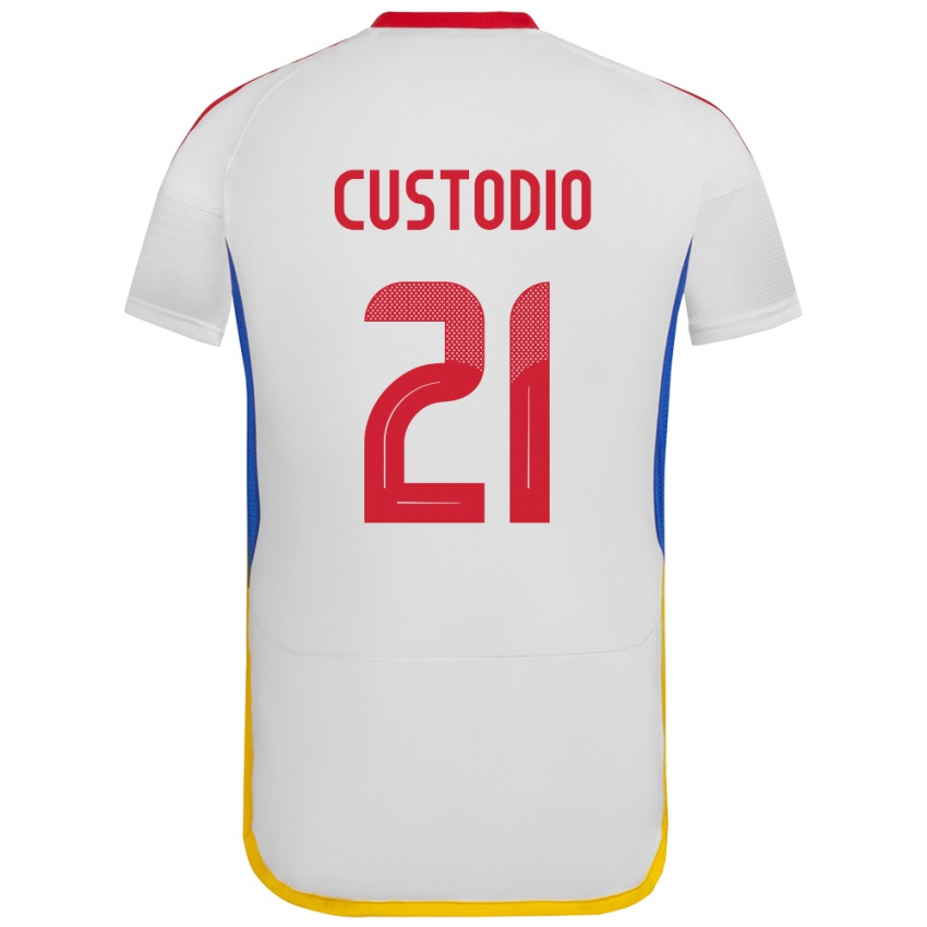 Kinder Venezuela Alex Custodio #21 Weiß Auswärtstrikot Trikot 24-26 T-Shirt Österreich