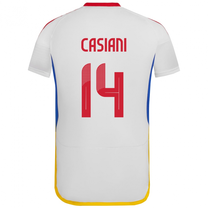 Kinder Venezuela Luis Casiani #14 Weiß Auswärtstrikot Trikot 24-26 T-Shirt Österreich