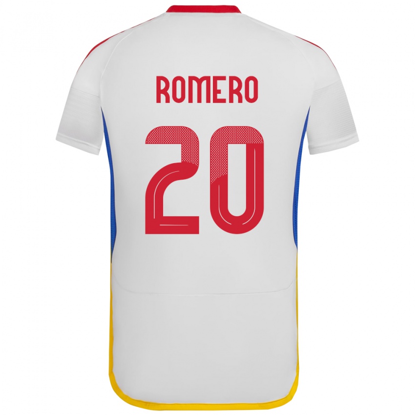 Kinder Venezuela Andrés Romero #20 Weiß Auswärtstrikot Trikot 24-26 T-Shirt Österreich