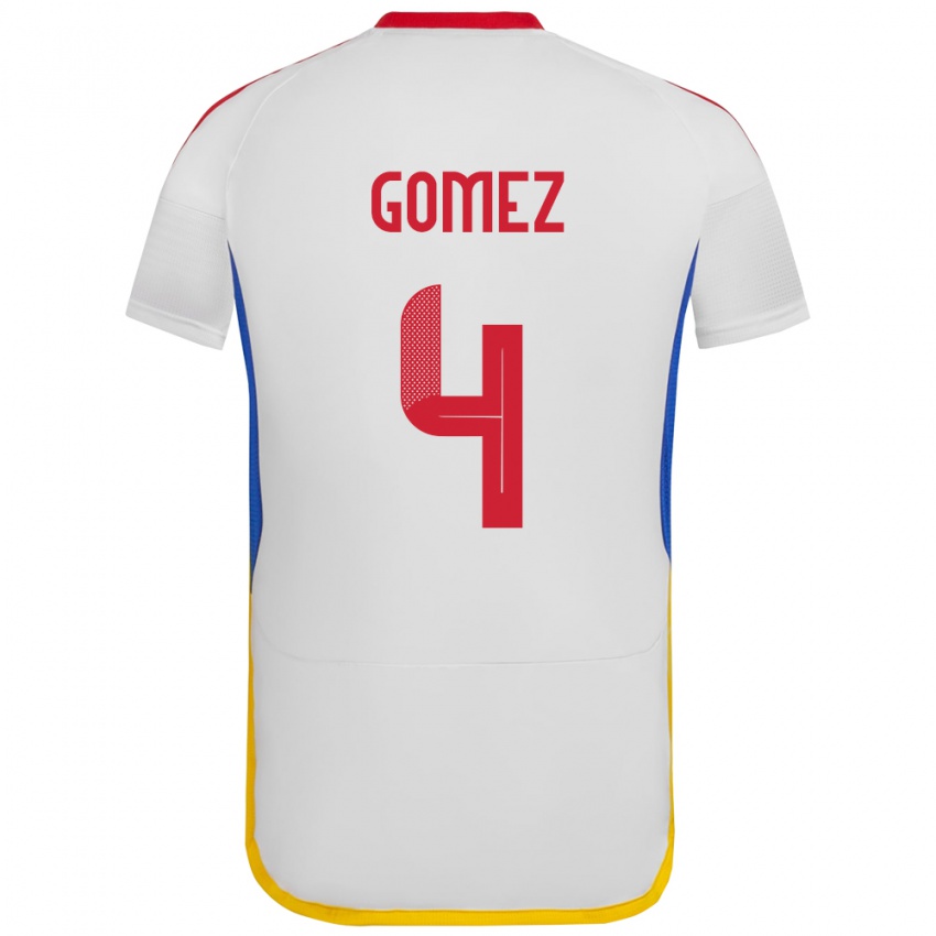 Kinder Venezuela Santiago Gómez #4 Weiß Auswärtstrikot Trikot 24-26 T-Shirt Österreich