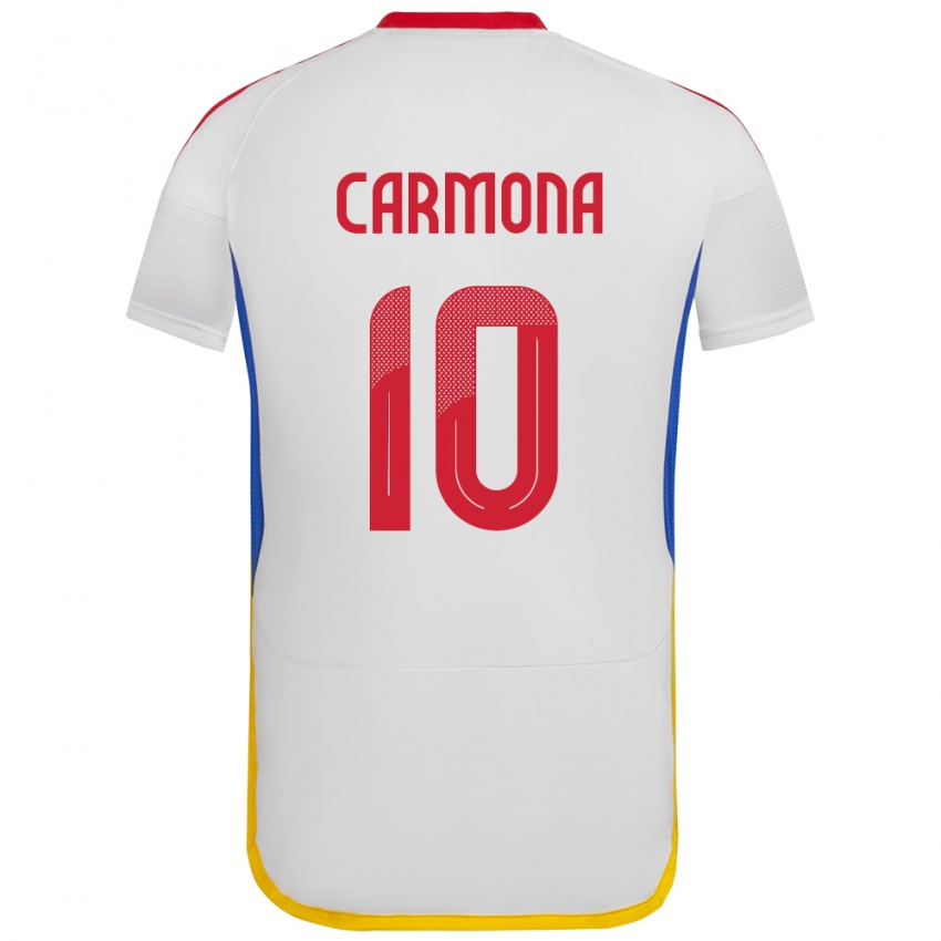 Kinder Venezuela Wikelman Carmona #10 Weiß Auswärtstrikot Trikot 24-26 T-Shirt Österreich