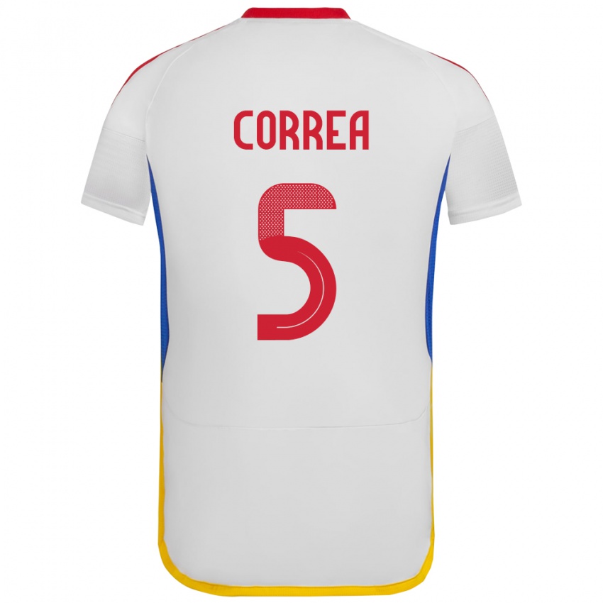 Kinder Venezuela José Correa #5 Weiß Auswärtstrikot Trikot 24-26 T-Shirt Österreich