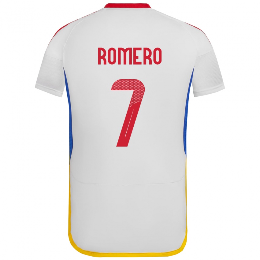 Kinder Venezuela Leenhan Romero #7 Weiß Auswärtstrikot Trikot 24-26 T-Shirt Österreich