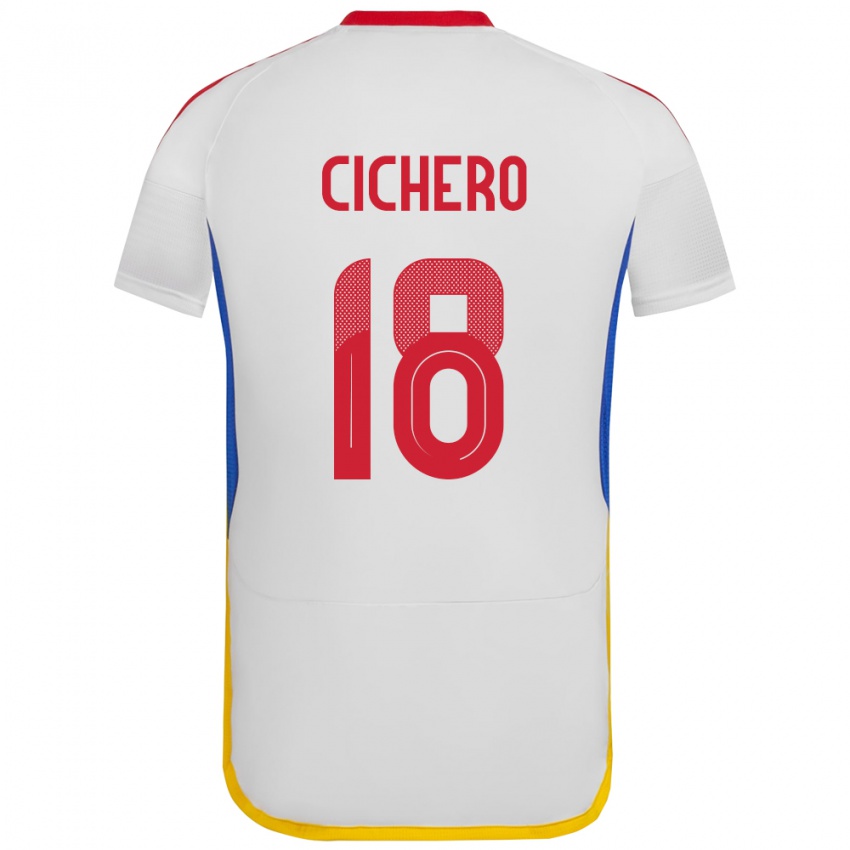 Kinder Venezuela Alejandro Cichero #18 Weiß Auswärtstrikot Trikot 24-26 T-Shirt Österreich