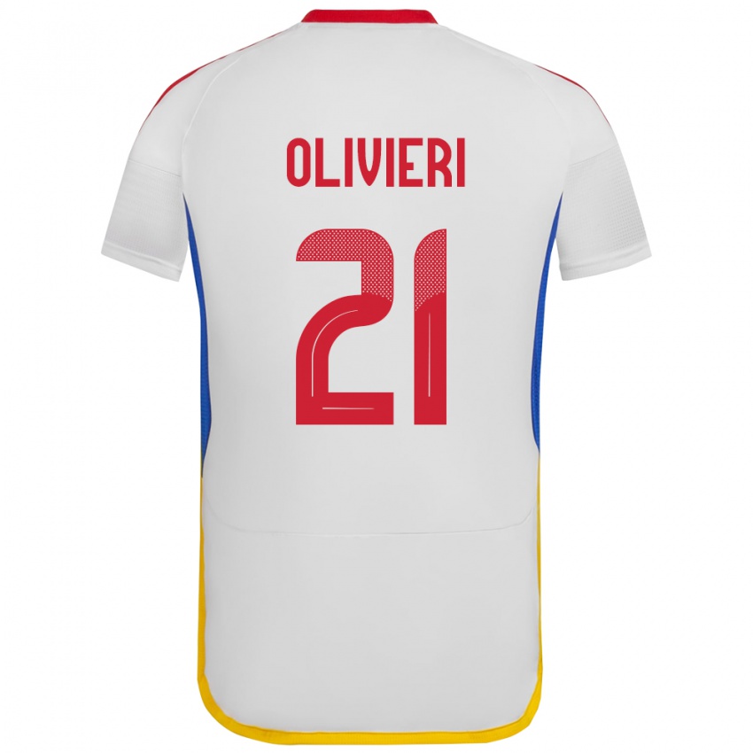 Kinder Venezuela Bárbara Olivieri #21 Weiß Auswärtstrikot Trikot 24-26 T-Shirt Österreich