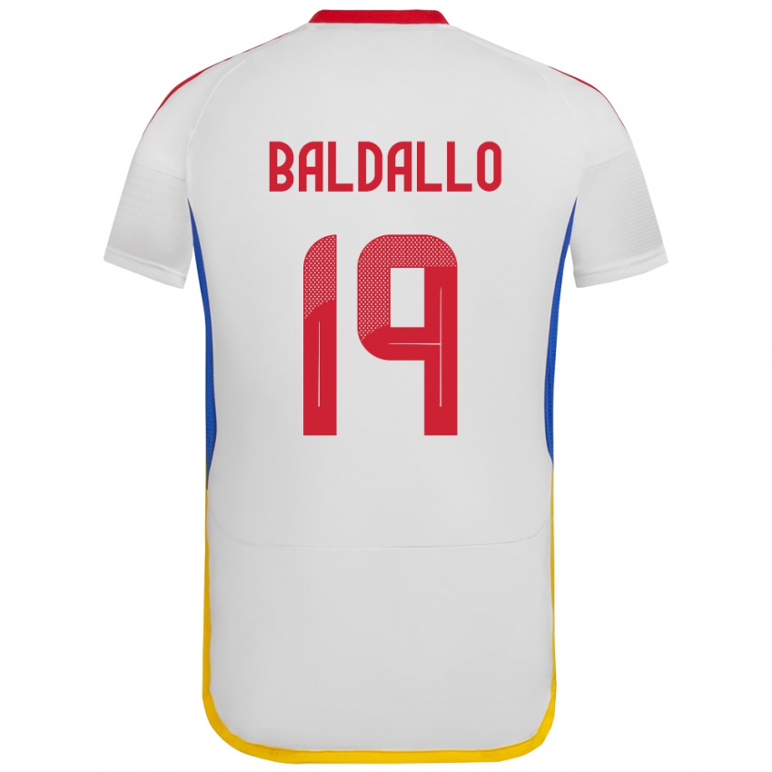 Kinder Venezuela Micheel Baldallo #19 Weiß Auswärtstrikot Trikot 24-26 T-Shirt Österreich