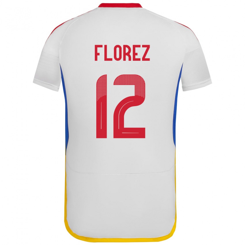 Kinder Venezuela Génesis Flórez #12 Weiß Auswärtstrikot Trikot 24-26 T-Shirt Österreich