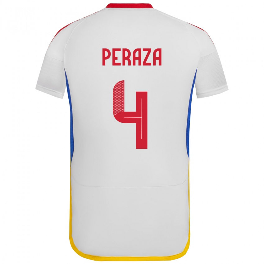 Kinder Venezuela María Peraza #4 Weiß Auswärtstrikot Trikot 24-26 T-Shirt Österreich