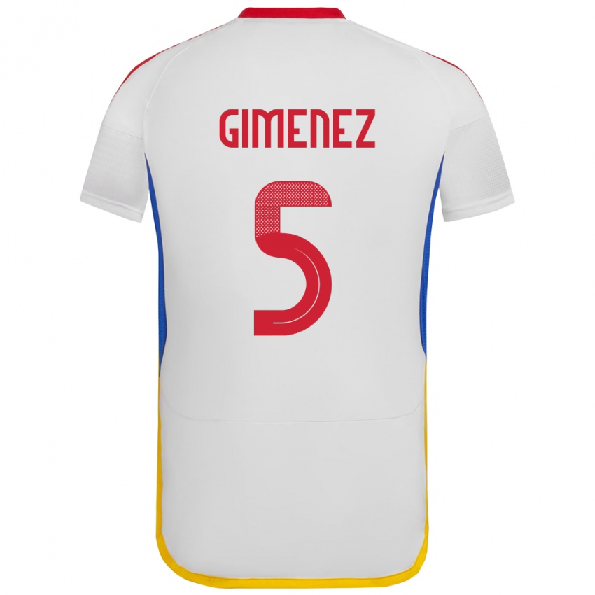 Kinder Venezuela Yenifer Giménez #5 Weiß Auswärtstrikot Trikot 24-26 T-Shirt Österreich