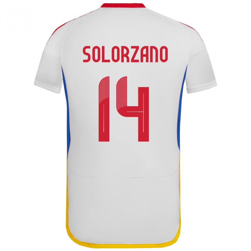 Kinder Venezuela Fabiola Solórzano #14 Weiß Auswärtstrikot Trikot 24-26 T-Shirt Österreich