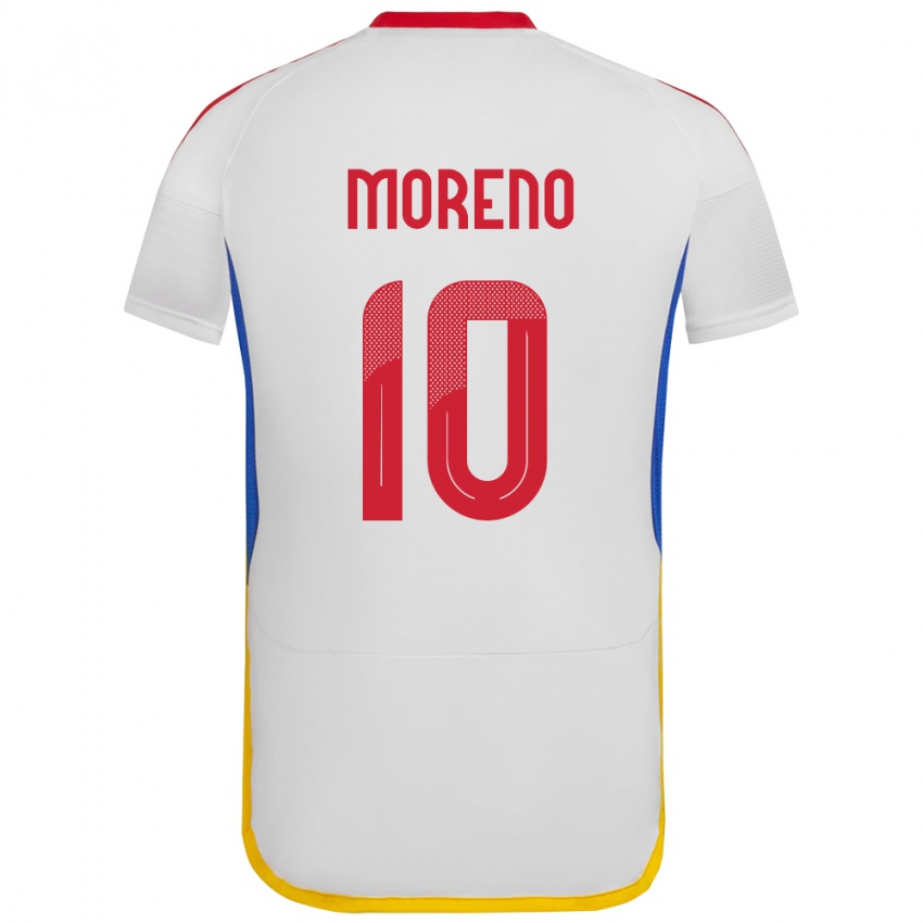 Kinder Venezuela Yerliane Moreno #10 Weiß Auswärtstrikot Trikot 24-26 T-Shirt Österreich