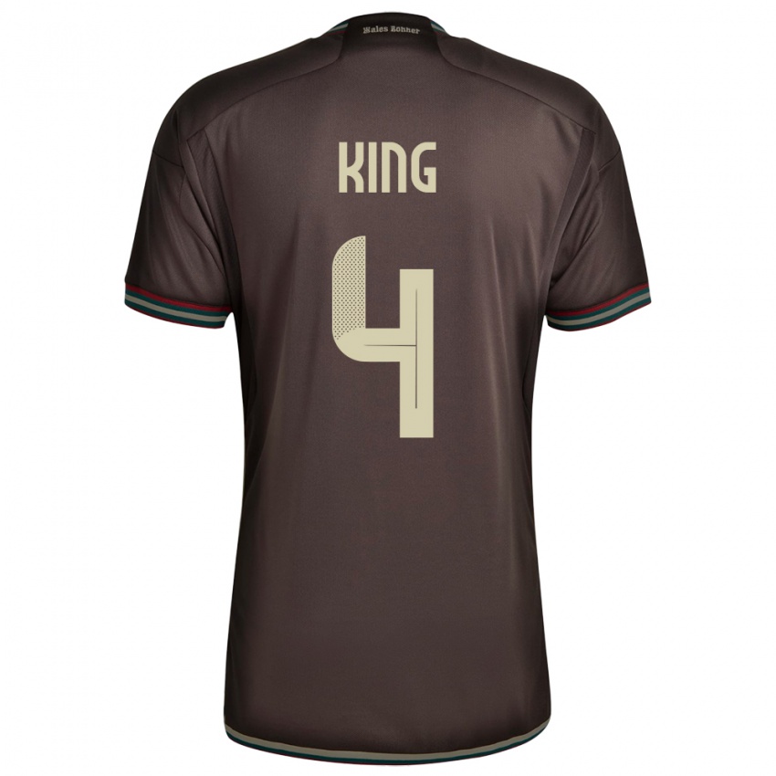 Kinder Jamaika Richard King #4 Nachtbraun Auswärtstrikot Trikot 24-26 T-Shirt Österreich