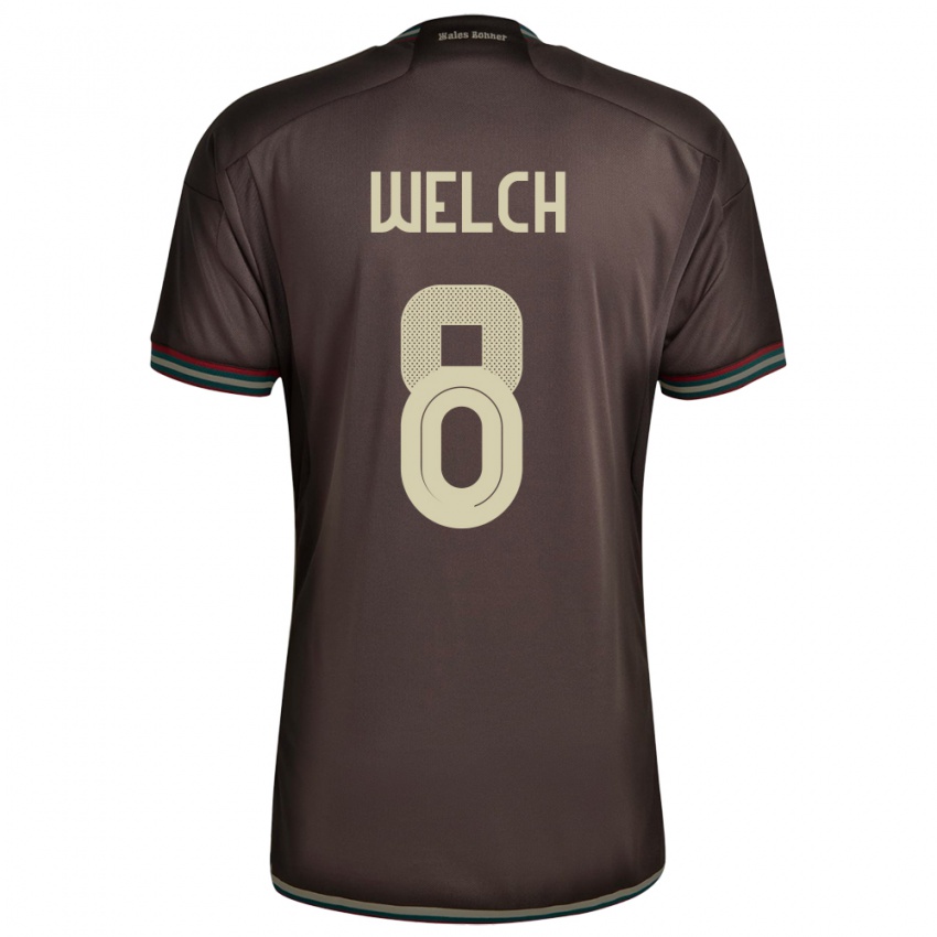 Kinder Jamaika Makai Welch #8 Nachtbraun Auswärtstrikot Trikot 24-26 T-Shirt Österreich