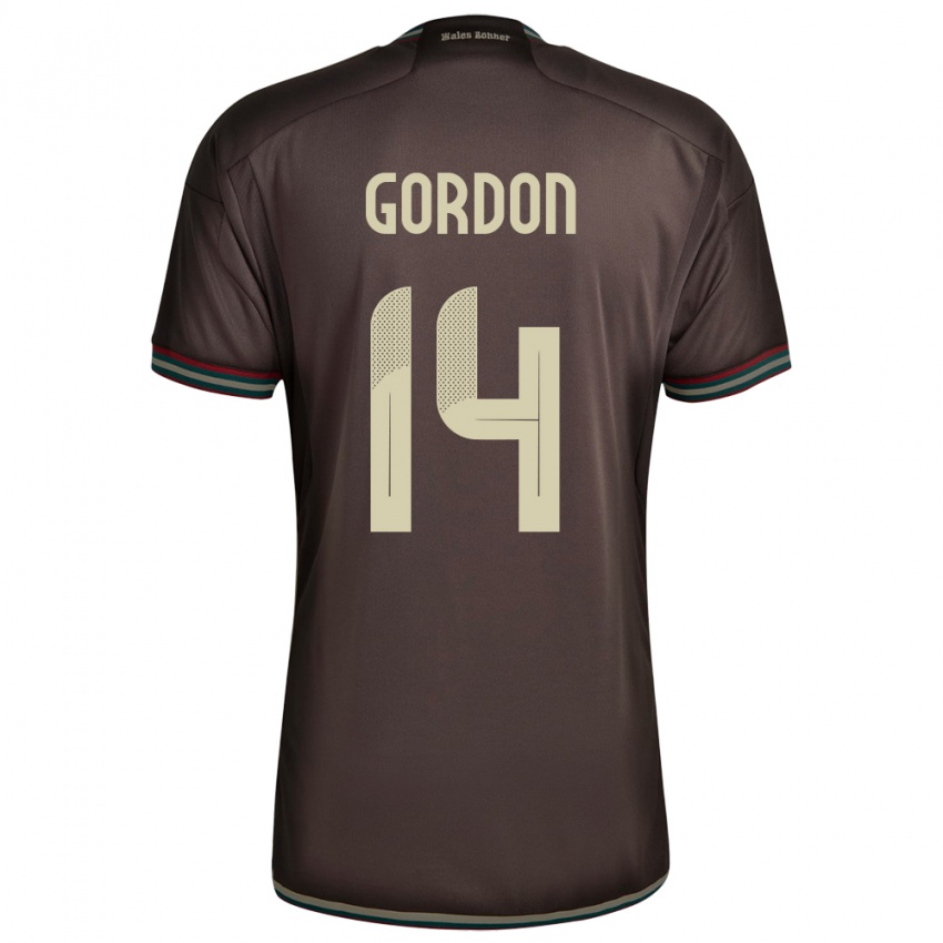 Kinder Jamaika Ashton Gordon #14 Nachtbraun Auswärtstrikot Trikot 24-26 T-Shirt Österreich