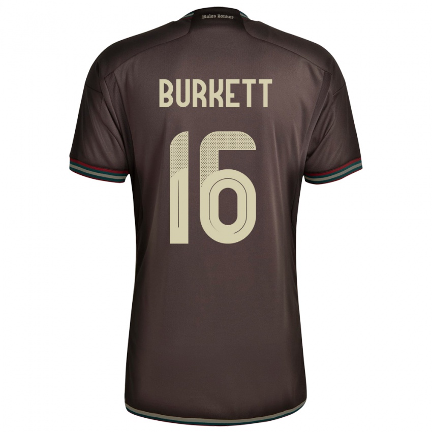 Kinder Jamaika Brian Burkett #16 Nachtbraun Auswärtstrikot Trikot 24-26 T-Shirt Österreich