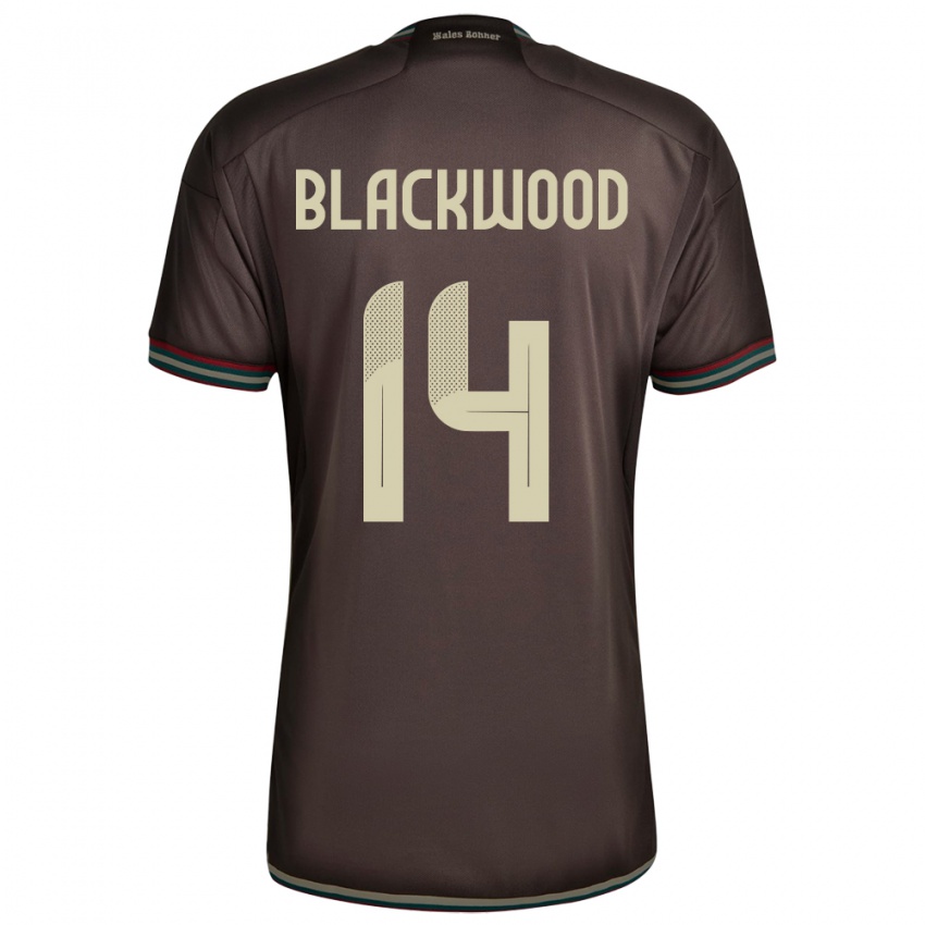 Kinder Jamaika Deneisha Blackwood #14 Nachtbraun Auswärtstrikot Trikot 24-26 T-Shirt Österreich