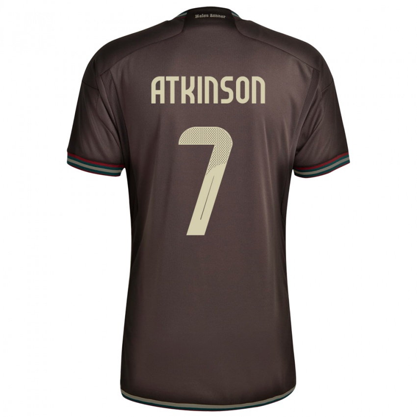 Kinder Jamaika Natoya Atkinson #7 Nachtbraun Auswärtstrikot Trikot 24-26 T-Shirt Österreich