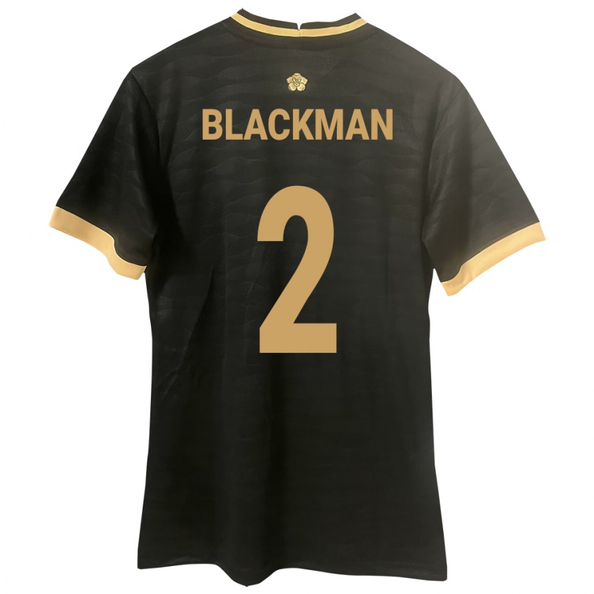 Kinder Panama César Blackman #2 Schwarz Auswärtstrikot Trikot 24-26 T-Shirt Österreich