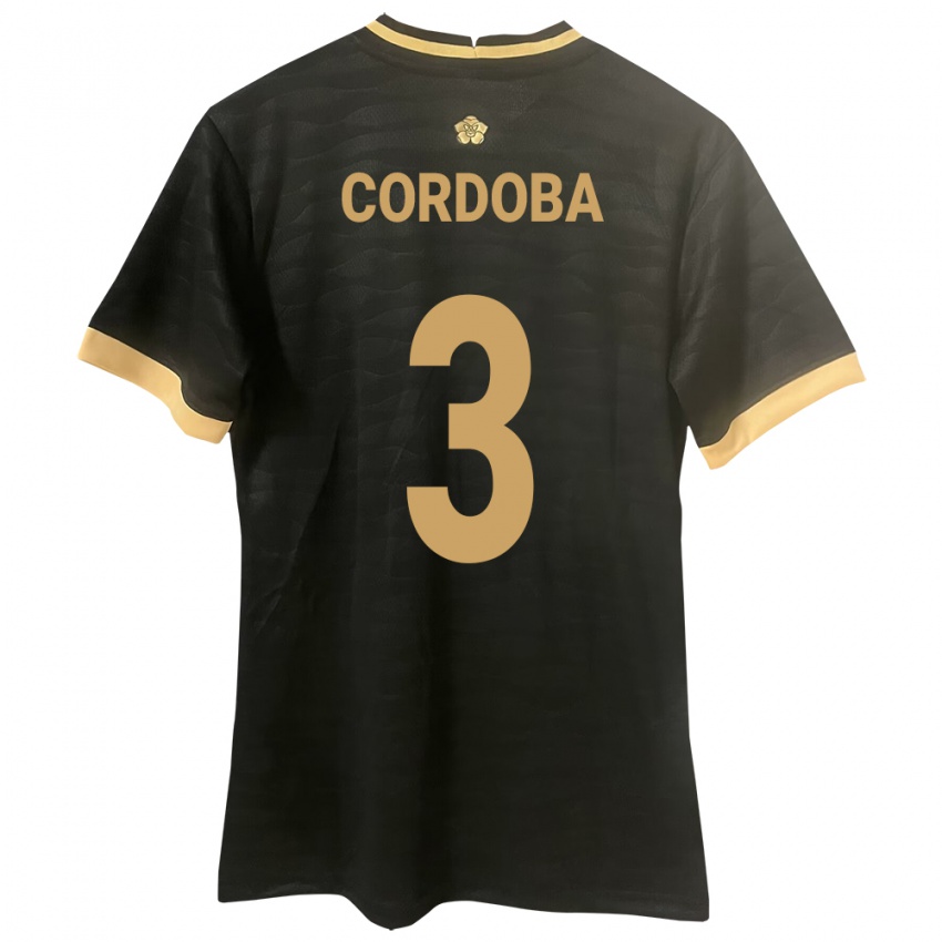 Kinder Panama José Córdoba #3 Schwarz Auswärtstrikot Trikot 24-26 T-Shirt Österreich