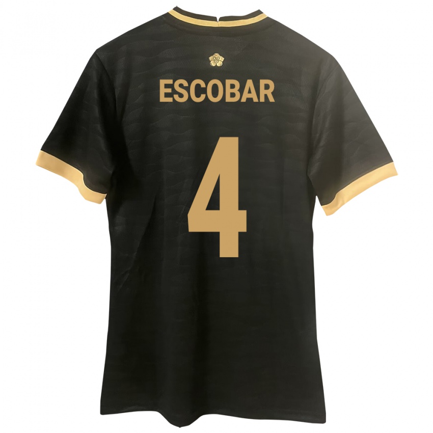 Kinder Panama Fidel Escobar #4 Schwarz Auswärtstrikot Trikot 24-26 T-Shirt Österreich