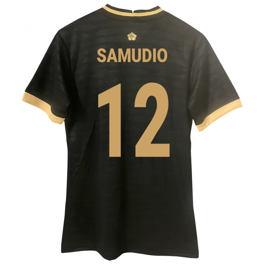 Kinder Panama César Samudio #12 Schwarz Auswärtstrikot Trikot 24-26 T-Shirt Österreich