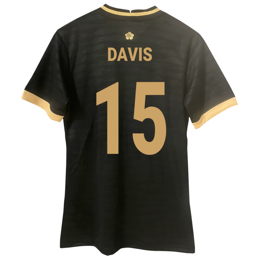 Kinder Panama Éric Davis #15 Schwarz Auswärtstrikot Trikot 24-26 T-Shirt Österreich