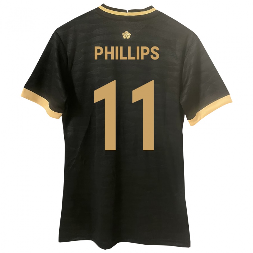 Kinder Panama Ricardo Phillips #11 Schwarz Auswärtstrikot Trikot 24-26 T-Shirt Österreich