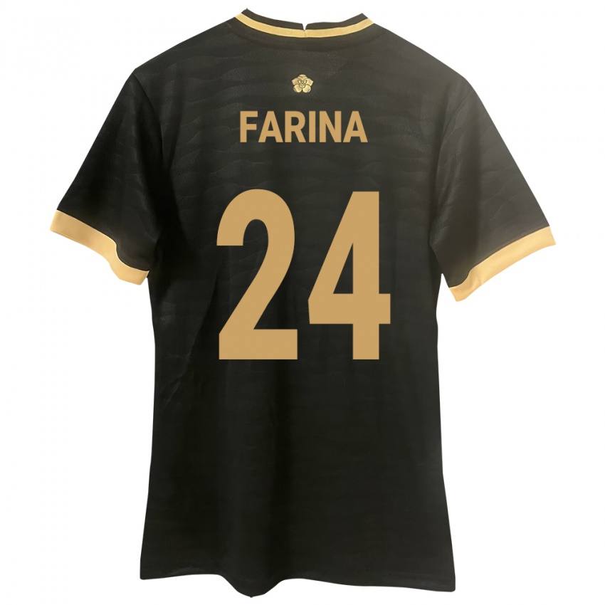 Kinder Panama Edgardo Fariña #24 Schwarz Auswärtstrikot Trikot 24-26 T-Shirt Österreich