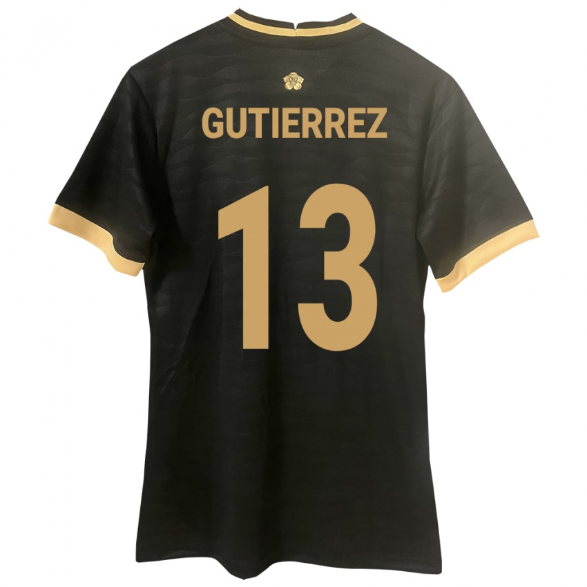 Kinder Panama Mickeylis Gutiérrez #13 Schwarz Auswärtstrikot Trikot 24-26 T-Shirt Österreich