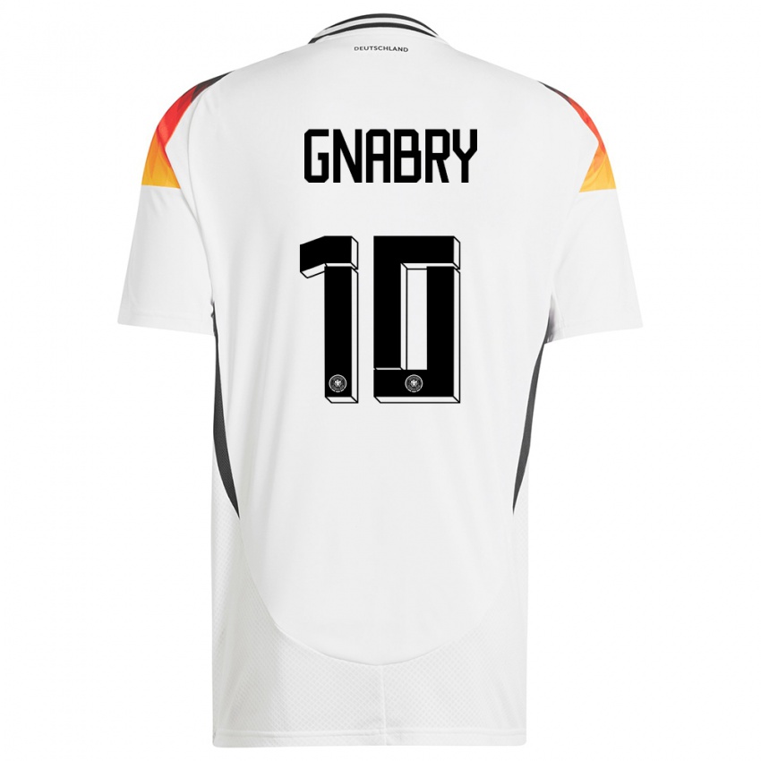 Herren Deutschland Serge Gnabry #10 Weiß Heimtrikot Trikot 24-26 T-Shirt Österreich