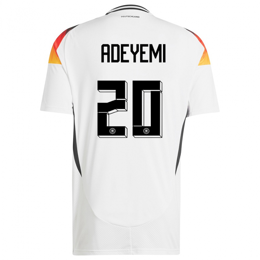 Herren Deutschland Karim Adeyemi #20 Weiß Heimtrikot Trikot 24-26 T-Shirt Österreich