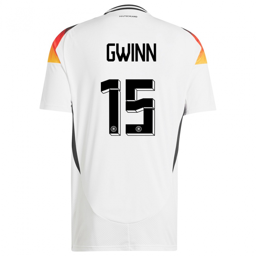 Herren Deutschland Giulia Gwinn #15 Weiß Heimtrikot Trikot 24-26 T-Shirt Österreich