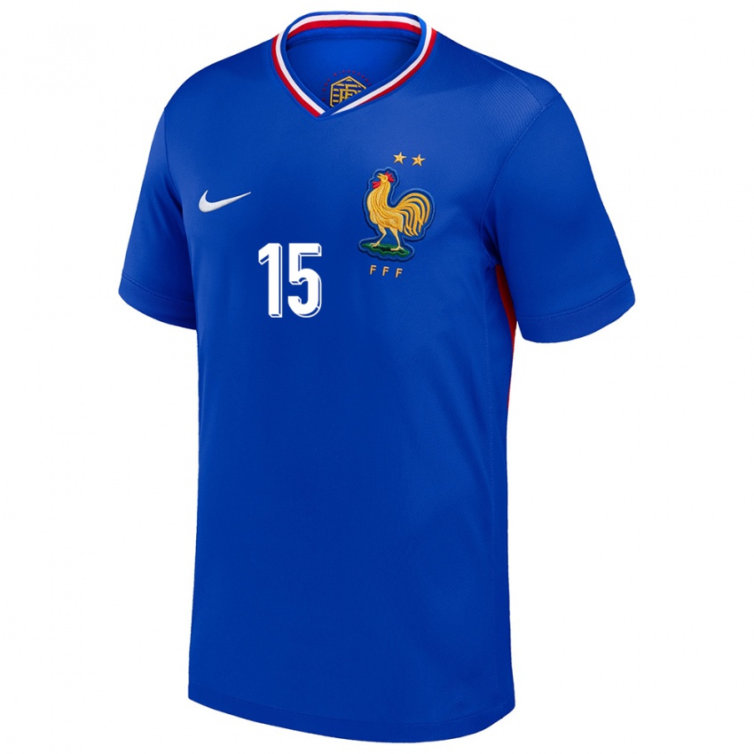 Herren Frankreich Elye Wahi #15 Blau Heimtrikot Trikot 24-26 T-Shirt Österreich