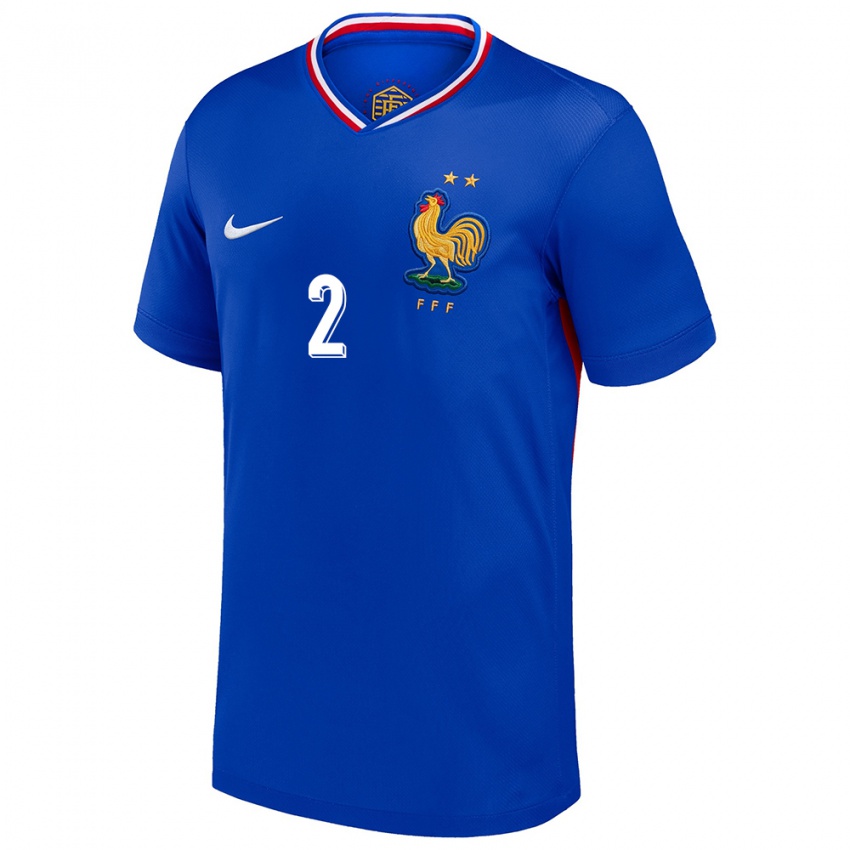 Herren Frankreich Benjamin Pavard #2 Blau Heimtrikot Trikot 24-26 T-Shirt Österreich