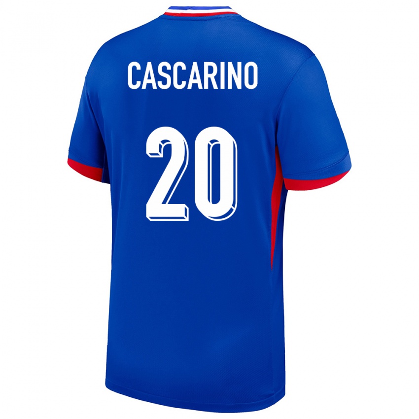 Herren Frankreich Delphine Cascarino #20 Blau Heimtrikot Trikot 24-26 T-Shirt Österreich