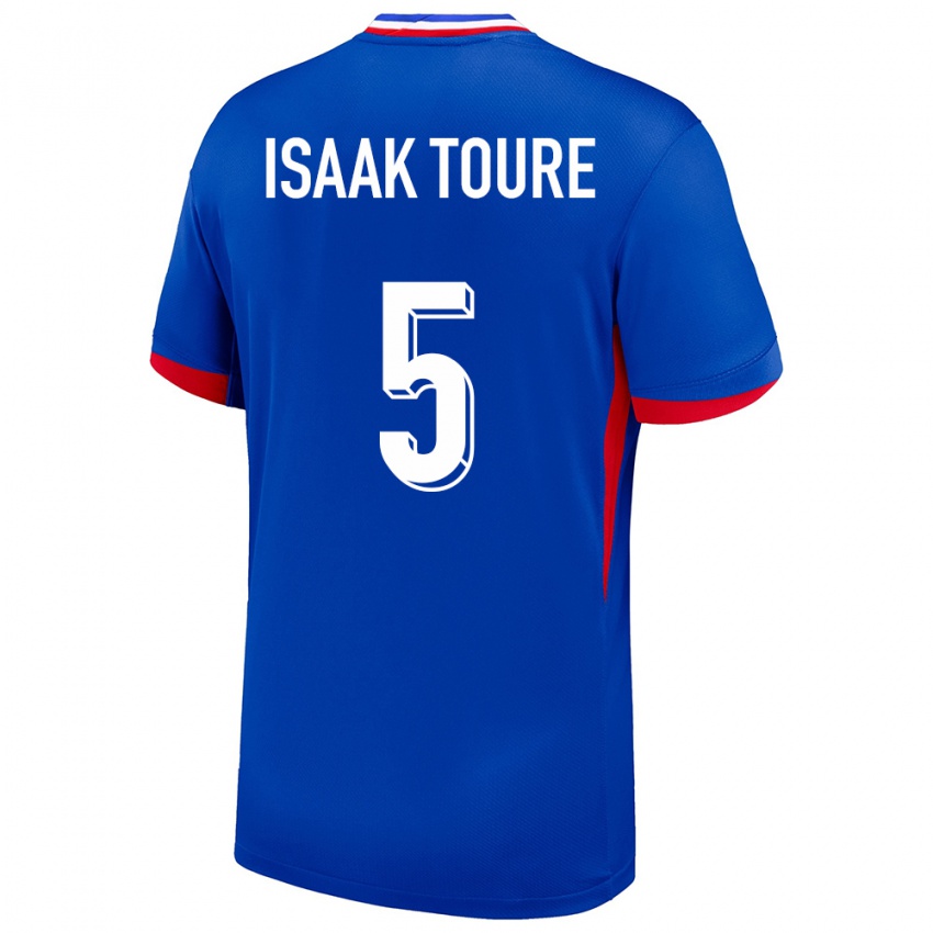 Herren Frankreich Souleymane Isaak Toure #5 Blau Heimtrikot Trikot 24-26 T-Shirt Österreich