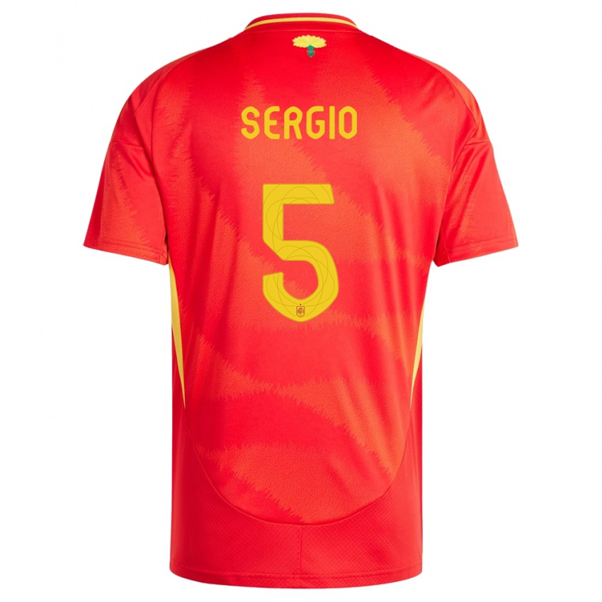 Herren Spanien Sergio Busquets #5 Rot Heimtrikot Trikot 24-26 T-Shirt Österreich