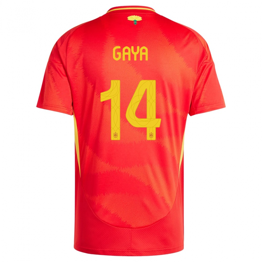 Herren Spanien Jose Gaya #14 Rot Heimtrikot Trikot 24-26 T-Shirt Österreich