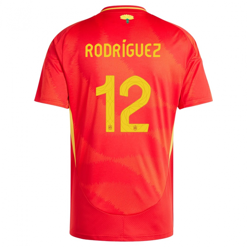 Herren Spanien Lucia Rodriguez #12 Rot Heimtrikot Trikot 24-26 T-Shirt Österreich