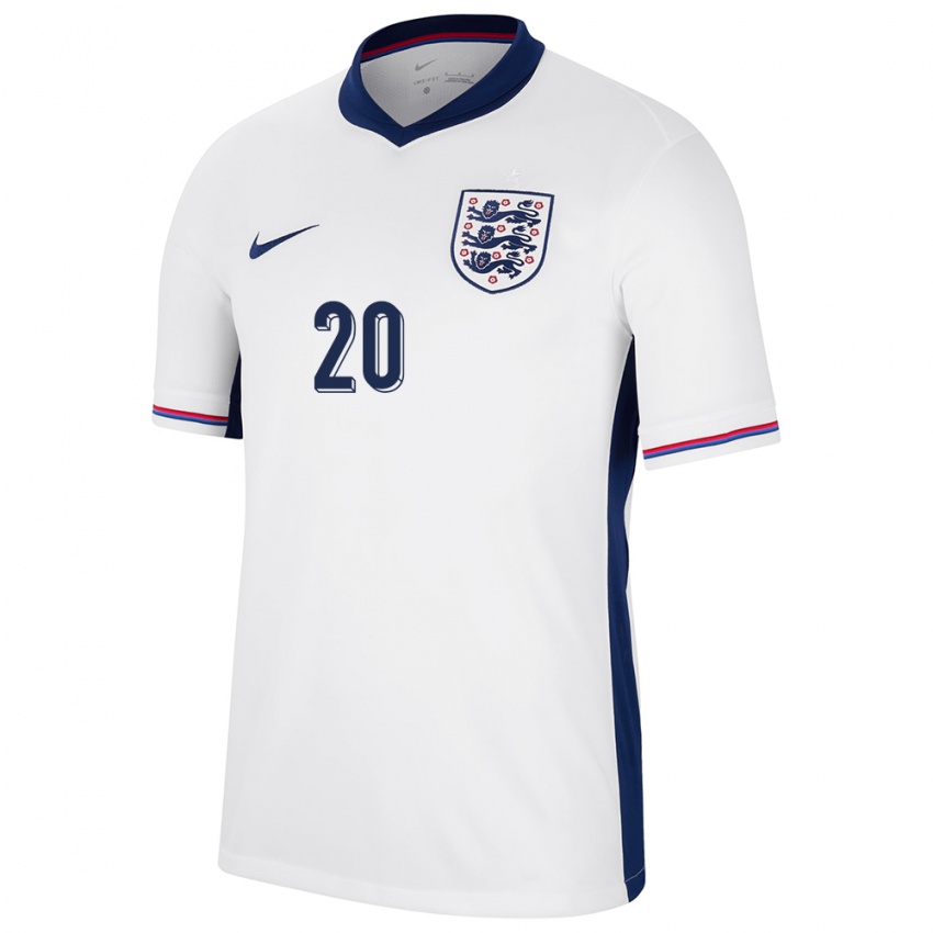 Herren England Angel Gomes #20 Weiß Heimtrikot Trikot 24-26 T-Shirt Österreich